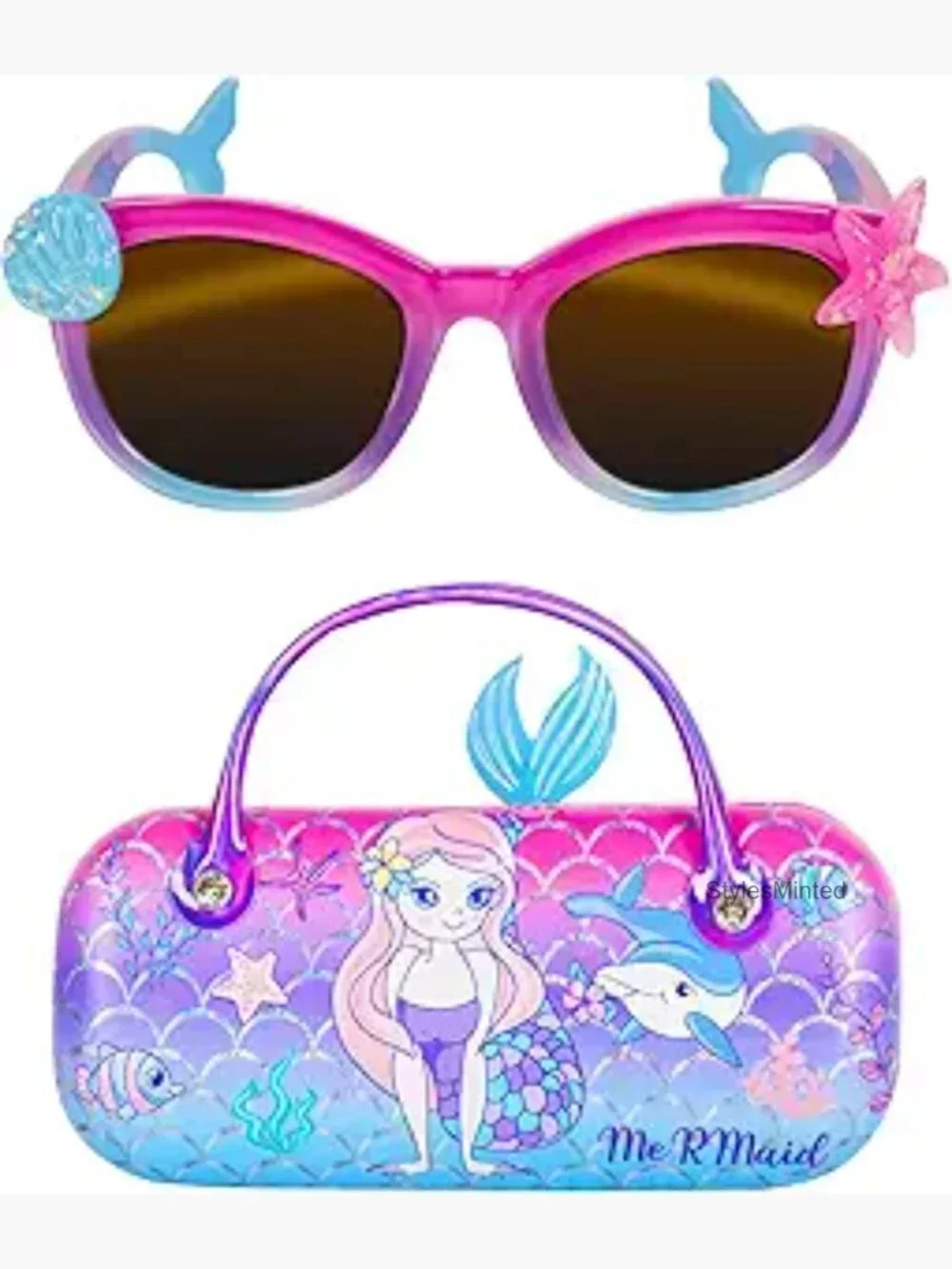 Kids Polarized Sunglasses UV400 Protection with Case Mermaid